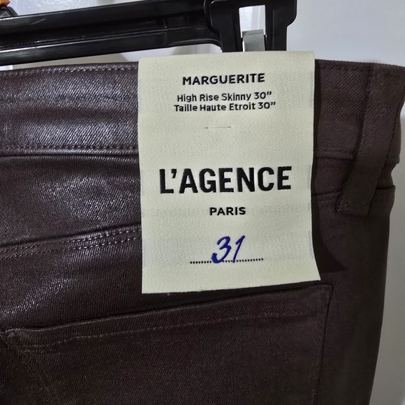 L'AGENCE Chocolate Leather Trousers - Picture 7 of 7